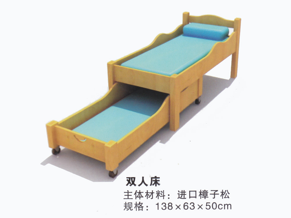 幼儿园托班实木制樟子松双人床 HX4301P
